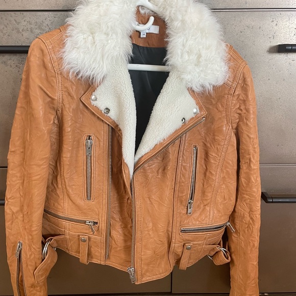 IRO FUR LINED NEVER WORN LEATHER JACKET - Picture 3 of 3